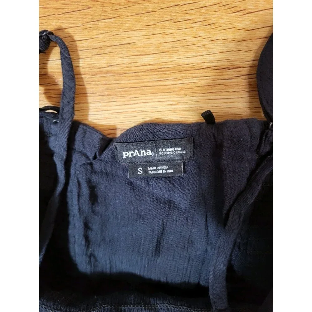 Prana Size Small Tomomi Black Gauze Romper - Picture 4 of 5